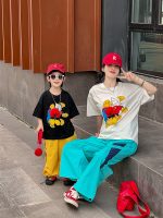 【90-140cm+親サイズ】半袖Ｔシャツ/パンツ 親子ペア 遊び心満載 カジュアル - 画像 (3)
