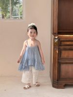 【90-140cm】トップスorパンツ 女の子 キャミソール 透かし - 画像 (2)