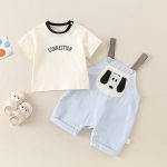 【66-90cm】セットアップ ベビー 可愛い ドッグ サロペット&シャツ - 画像 (6)