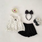【73-120cm】セットアップ 女の子 可愛い ドット ブラウス&パンツ - 画像 (9)