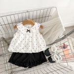 【73-120cm】セットアップ 女の子 可愛い ドット ブラウス&パンツ - 画像 (6)