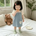【73-120cm】ワンピース or シャツ ベビー ハート デニム - 画像 (18)