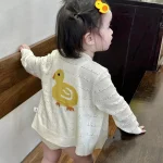 【73-130cm】カーディガン ベビー 女の子 動物柄  通気性