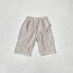 【73-100cm】パンツ ベビー 韓国風 七分丈 ストライプORシンプル - 画像 (12)
