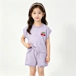 【90-130cm】セットアップ 女の子 チェリー ボーダー - 画像 (19)
