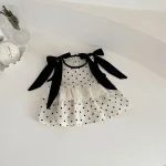 【73-100cm】セットアップ or ワンピース ベビー リボンドット - 画像 (9)