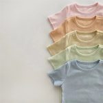 【73-100cm】Tシャツ＆ショートパンツセット ベビー 柔らかなリブ素材 - 画像 (9)