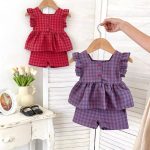 【73-120cm】セットアップ ベビー チェック柄 おしゃれ
