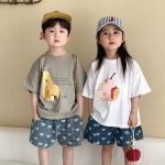 【90-150cm】Tシャツ フルーツ 文字柄 シンプル ゆったり