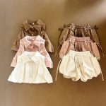 【73-120cm】セットアップ ベビー 折り襟 おしゃれ