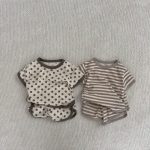 【73-100cm】セットアップ ベビー ボーダー ドット