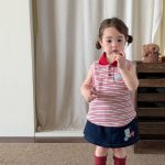 【80-130cm】ベストorスカート 女の子 ボーダー柄 おしゃれ