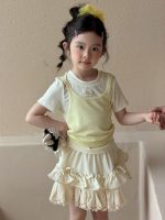 【90-150cm】トップスorキュロット 女の子 レイヤード フリル