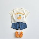 【80-130cm】セットアップ 英字 フルーツ 肌に優しい - 画像 (8)