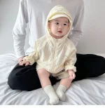 【73-110cm】カーディガン ベビー フード付き 日焼け止め - 画像 (9)