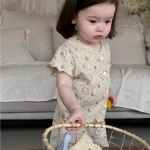 【73-110cm】セットアップ ベビー フリル 小花柄