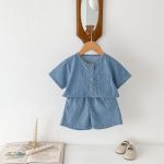 【66-100cm】サロペットorワンピースorセットアップ デニム 無地 - 画像 (7)