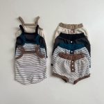 【73-100cm】セットアップ ベビー ボーダーキャミソール&ショートパンツ