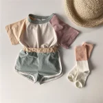 【73-120cm】セットアップ ベビー 韓国風 カラー切り替え - 画像 (8)