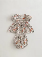 【66-100cm】セットアップ ベビー フリル 小花柄 - 画像 (13)