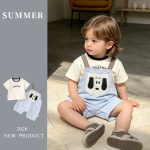 【66-90cm】セットアップ ベビー 可愛い ドッグ サロペット&シャツ - 画像 (3)