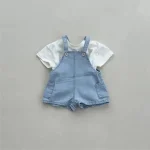 【73-100cm】サロペット  ベビー ポケット付き デニム - 画像 (3)