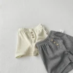 【73-100cm】ボトムス ショートパンツ ベビー 韓国風 ボタン付き - 画像 (8)