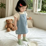 【73-120cm】ワンピース or シャツ ベビー ハート デニム - 画像 (15)