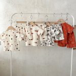 【73-120cm】セットアップ 北欧風 ワッフル 半袖 - 画像 (8)