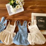 【66-90cm】サロペット インスタ映え デニム ショートパンツ - 画像 (4)
