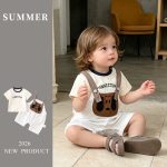 【66-90cm】セットアップ ベビー 可愛い ドッグ サロペット&シャツ - 画像 (2)