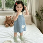【73-120cm】ワンピース or シャツ ベビー ハート デニム - 画像 (20)