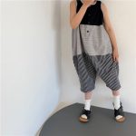 【80-130cm】オールインワン 女の子 ストライプ ジャンプスーツ - 画像 (4)