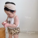 【66-100cm】セットアップ ベビー 韓国風 キャミ 英字&ドット - 画像 (14)