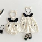 【66-90cm】ロンパースorワンピース ベビー 姉妹お揃い ポケット付き - 画像 (3)