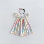 【66-130cm】ロンパースorワンピースベビー 姉妹服 カラフル フリル - 画像 (7)