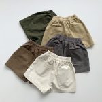 【80-130cm】ショートパンツ キッズ服 レトロ 5色選べる