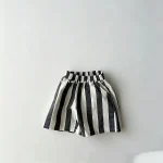 【73-120cm】ショートパンツ ベビー ストライプ パンツ - 画像 (6)