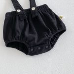 【66-100cm】セットアップ ブラック フラワー サロペット&シャツ - 画像 (13)