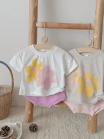 【66-100cm】セットアップ ベビー フラワー プリント - 画像 (6)