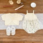 【66-90cm】セットアップ 可愛い キャミロンパース&カーディガン - 画像 (8)