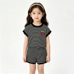【90-130cm】セットアップ 女の子 チェリー ボーダー - 画像 (10)