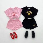 【80-130cm】セットアップ 女の子 ロサンゼルス プリント - 画像 (2)