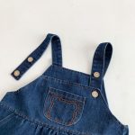 【66-90cm】ワンピースorサロペット デニム クマロゴ ベビー服 - 画像 (17)