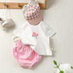 【66-90cm】Tシャツorショートパンツ ベビー フルーツロゴ 格子柄 - 画像 (12)