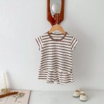 【80-130cm】セットアップ キッズ服 ボーダー ワッフル - 画像 (7)