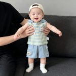 【73-100cm】セットアップ ベビー ノースリーブ ボーダー - 画像 (3)
