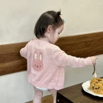 【73-130cm】カーディガン ベビー 女の子 動物柄  通気性 - 画像 (3)