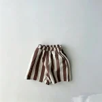 【73-120cm】ショートパンツ ベビー ストライプ パンツ - 画像 (5)