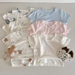 【66-100cm】Tシャツ ベビー うさぎor熊柄orノーカラー - 画像 (2)